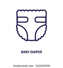 baby diaper icon from people collection. Thin linear baby diaper, child, baby outline icon isolated on white background. Line vector baby diaper sign, symbol for web and mobile