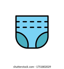 Baby diaper icon. Simple color with outline vector elements of Children's day icons for ui and ux, website or mobile application