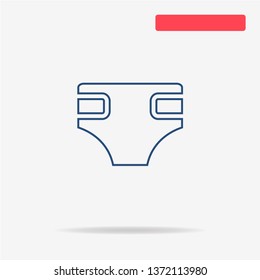 Baby diaper icon. Vector concept illustration for design.