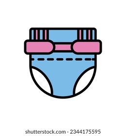 Baby Diaper Icon Vector Illustration