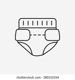 baby diaper line icon