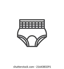Baby diaper line icon. linear style sign for mobile concept and web design. Diaper pants outline vector icon. Symbol, logo illustration. Vector graphics