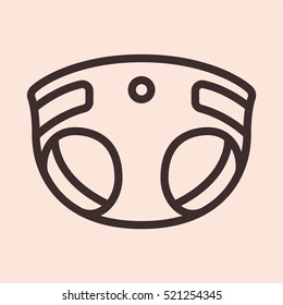 Baby Diaper Minimalistic Flat Line Circle Solid Stroke Icon Pictogram Symbol