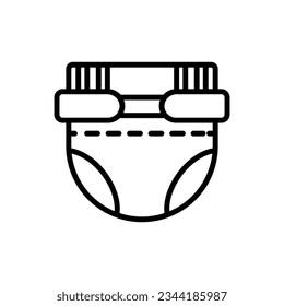 Baby Diaper Outline Icon Vector Illustration