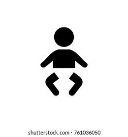 Baby with diaper vector icon