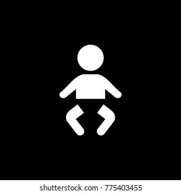 Baby with diaper vector icon