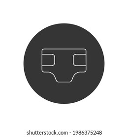 Baby diaper vector line icon, disposable baby symbol. Simple, flat design for web or mobile app