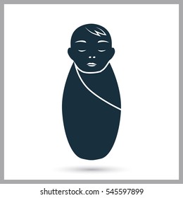The baby in diapers icon. Simple design for web and mobile