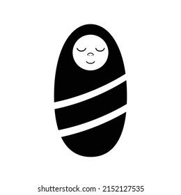 baby in diapers silhouette vector isolated