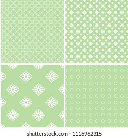 Baby different retro seamless patterns. Romantic background set.