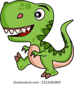 Baby dino cartoon character full color