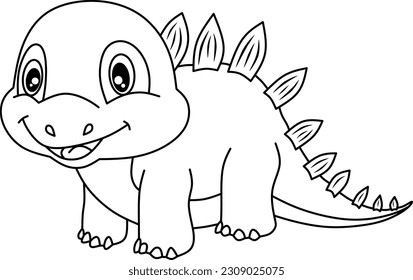Baby dino for coloring book page 