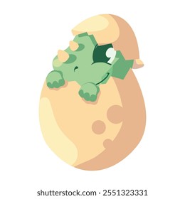 baby dino in egg isolated