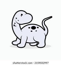 Baby Dino Icon in Line Art Style. Little Dinosaur Symbol - Vector. 