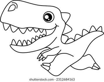 Baby dino line art for coloring book