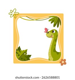 Baby dinosaur cartoon empty banner