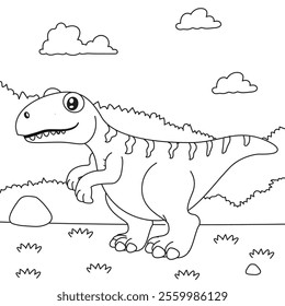 Baby Dinosaur Coloring Page for Kids.