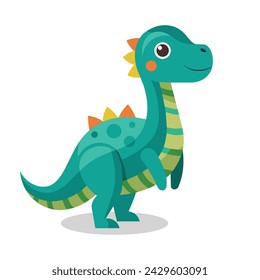 Baby Dinosaur flat Vector illustration on white background.