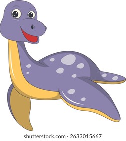 Baby Dinosaur Illustration with Cute Cartoon Design. Isolated on White Background. Vector Character