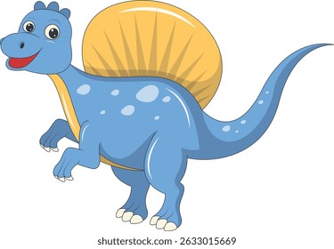 Baby Dinosaur Illustration with Cute Cartoon Design. Isolated on White Background. Vector Character