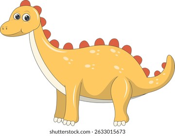 Baby Dinosaur Illustration with Cute Cartoon Design. Isolated on White Background. Vector Character