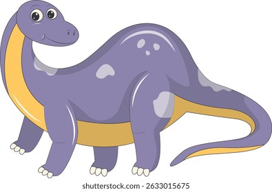 Baby Dinosaur Illustration with Cute Cartoon Design. Isolated on White Background. Vector Character