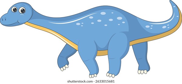 Ilustração de dinossauro do bebê com design de desenhos animados bonito. Isolado no fundo branco. Caractere vetorial