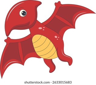 Baby Dinosaur Illustration with Cute Cartoon Design. Isolated on White Background. Vector Character