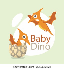 Baby dinosaur. Little dragon, lizard, dino animal. Childish funny cartoon character. Friendly fairy baby dinosaur. Cute adorable monster. Tale colorful comic dinosaur design. Vector illustration.