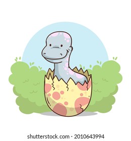 Baby dinosaur. Little dragon, lizard, dino animal. Childish funny cartoon character. Friendly fairy baby dinosaur. Cute adorable monster. Tale colorful comic dinosaur design. Vector illustration.