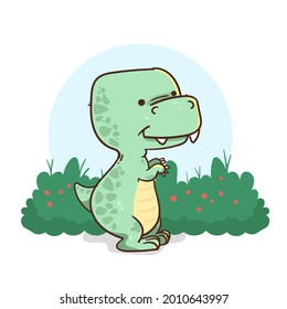 Baby dinosaur. Little dragon, lizard, dino animal. Childish funny cartoon character. Friendly fairy baby dinosaur. Cute adorable monster. Tale colorful comic dinosaur design. Vector illustration.