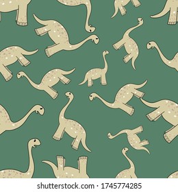 baby dinosaur pattern - vector background