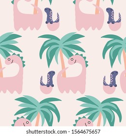 Baby dinosaur in a seamless pattern design, perfect to use on the web or in print