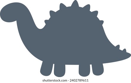 Baby Dinosaur Silhouette Vector Illustration