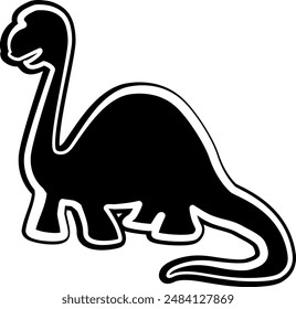 Baby dinosaur silhouette. Vector illustration