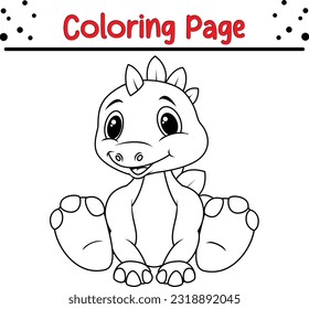 Baby Dinosaur vector Coloring book for kids