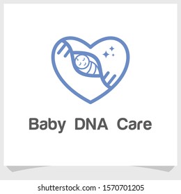 Baby DNA Care logo design concept, DNA health logo design vector, baby logo design 