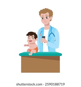 Baby doctor performing a routine health checkup