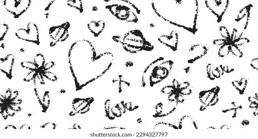 baby doddle grunge seamless pattern