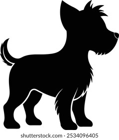 baby dog silhouette vector design with white background