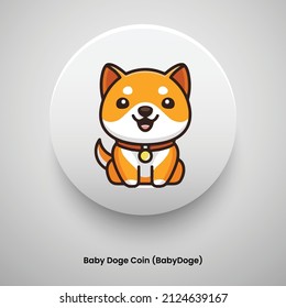 Baby Doge Coin (BabyDOGE) cryptocurrency logo symbol vector illustration template Can be used in Banners, posters, icons, stickers, badges, labels and print designs.