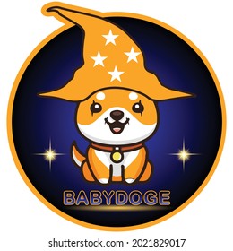 Baby doge crypto currency, dogecoin label, for web, banner, poster, etc. vector eps10