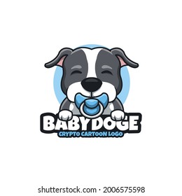 Baby Doge Dog Cartoon Crypto Cute Logo