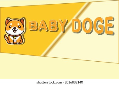 Baby doge poster, doge meme character, doge to the moon for web, banner, news, poster, etc. vector eps10