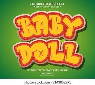 Baby Doll 3D Editable Text Effect Template