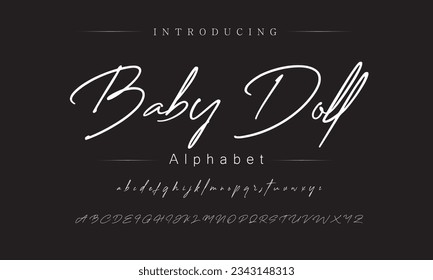 Baby Doll Font Handwritten Signature  Brush Font Type Font lettering handwritten