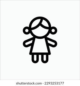 baby doll icon, isolated icon in light background, perfect for website, blog, logo, graphic design, social media, UI, mobile app