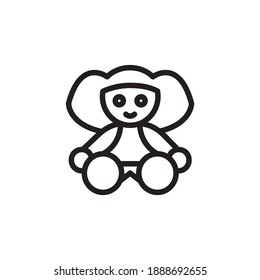 Icono de muñeca bebé en vector. Logotipo