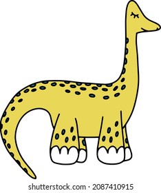 Baby doodle dinosaur cute vector isolated illustration. Nursery print. Kids decoration