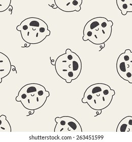 baby doodle drawing seamless pattern background